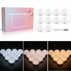 🌟 Hollywood Stil LED Spiegellampe mit USB - Akynite Spiegelleuchte