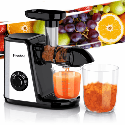 🥤🍏🥒 Testsieger Muchen Slow Juicer Entsafter 150W Schwarz & Silber 🍎🍊