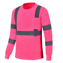 Warnschutz Shirt Langarm warn t Shirts Warnschutz Arbeitskleidung Eu-rosa-langarm L 🚧👷‍♀️