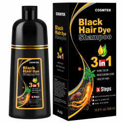 🖤 Schwarzes Haarfärbeshampoo für Graues Haar 3-in-1 🌿