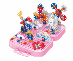 🌈 Eddy Toys Jeux de Construction Licorne | Bricolage Enfant - Activités Manuelles Pour Enfants 228 pièces | Puzzle 3D Enfant - Jeu Mosaique Enfant