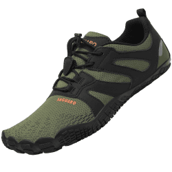 SAGUARO Barfußschuhe Herren Damen 🌿 Outdoor Sport Fitnessschuhe 🏃‍♀️ Traillaufschuhe Gr.35-48 45 EU Armee Grün