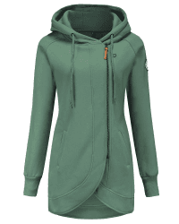 🌟 ELFIN Damen Lange Kapuzenpullover Zipper Hoodie 🌟
