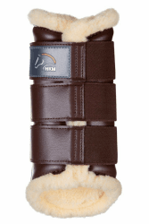 🐴 HKM Dressage/Brushing Dressurstiefel, Fleecefutter, Weiß, Größe M XL Dunkelbraun 🐎