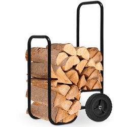 🔥 Großer Gardebruk Kaminholzwagen aus Stahl 🌲 105x56x45cm 80 kg Schwarz