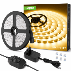 🌟🔆 Lepro LED Strip 5M Warmweiß 3000K Dimmbar 300 LEDs Selbstklebend