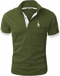🦒 GNRSPTY Poloshirt Herren Kurzarm Polohemd mit Giraffe Stickerei 🦒