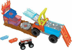 🚨🔥 Hot Wheels Monster Trucks Arena Smashers Color Shifters 5-Alarm Rescue-Spielset 🚗💥