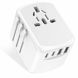 🌍🔌 Reiseadapter Weltweit Reisestecker Universal Adapter -Travel Steckdose Worldwide mit 2 Typ C 2 USB A und 1AC Stecker