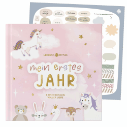 Lebenskompass® Babyalbum Mein erstes Jahr 'EINHORN' 🦄📔