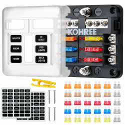 🚗 Kohree 6 Fach KFZ Sicherungshalter | 12V Sicherungskasten mit LED-Anzeige