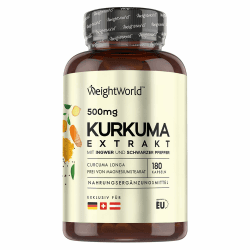 Kurkuma Extrakt Kapseln - 500mg Curcuma Extrakt - 180 Stück für 6 Monate 🌿🌶️