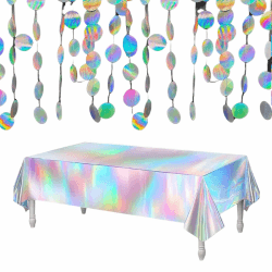 🎉 Mrltau 4 Stück Hängende Iridescent Runde Garland - Party Dekoration 🎈