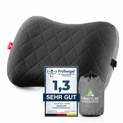 🏕️ HIKENTURE Aufblasbares Camping/Reise Kissen mit Abziehbarem Kissenbezug 🌟