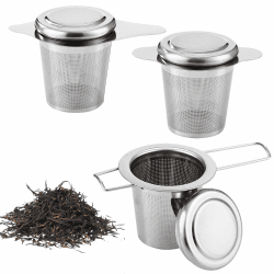 🍵🎁 3 Stück Teesieb für Losen Tee - Hochwertiges Edelstahl-Teeei mit exquisitem Design