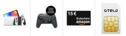 Otelo Allnet-Flat Classic + Nintendo Switch OLED Weiss + Nintendo Switch Pro Controller / Nintendo 50 Euro eShop Gutschein + Amazon 15 Euro Gutschein