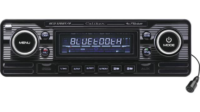 Retro-Radio 4x75W mit FM, CD, Bluetooth® Technologie in USB-Schwarz (RCD120BT-B)