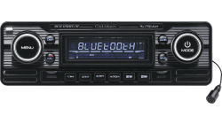 Retro-Radio 4x75W mit FM, CD, Bluetooth® Technologie in USB-Schwarz (RCD120BT-B)