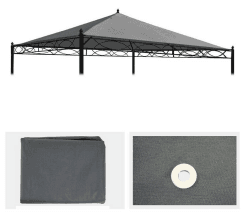 MCW Pavillonersatzdach Calpe 4x4m - Passend für Pergola Calpe, 4x4 m