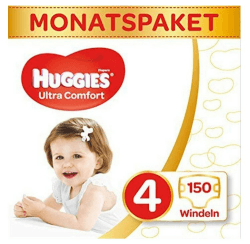 Huggies Ultra Comfort Babywindeln, Größe 4, 7–18 kg, 150 Stück