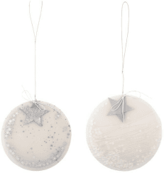 Räder Weihnachtskugeln Kreisornament silber 2er Set
