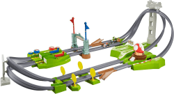 Hot Wheels GCP27 - Mario Kart Mario Rundkurs Rennbahn Trackset Deluxe inkl. 2 Spielzeugautos, Spielzeug Autorennbahn ab 5 Jahren