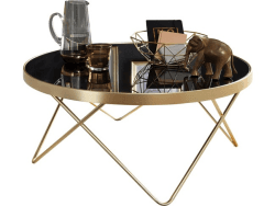 WOHNLING Design Couchtisch Glasplatte rund Ø 82 cm