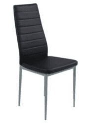 Stuhl Esszimmerstuhl Polsterstuhl schwarz Metallgestell alufarbig 42x98x44cm