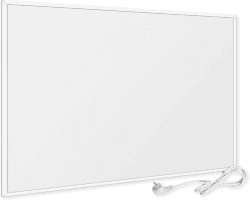 VIESTA F300 Heizpaneel infrarot Infrarotheizung Wandheizung elektrisch, ultraflache Heizplatte, Carbon Crystal, 300W, Weiß + Thermostat TH10