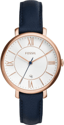Fossil Damenuhr Jacqueline, 36mm Gehäusegröße, Quarzwerk, Lederarmband