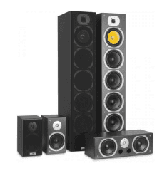 Auna V9B Surround Lautsprecher Set Mahagoni - 5 Boxen Set