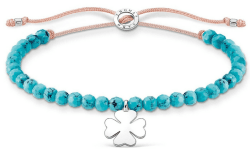 Thomas Sabo Armband türkise Perlen mit Kleeblatt aus 925 Sterlingsilber - Prime