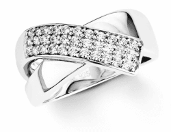 AMOR Ring für Damen, Sterling Silber 925, Zirkonia