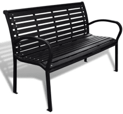 vidaXL Gartenbank 3-Sitzer 125cm WPC Stahl
