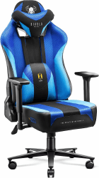 Diablo X-Player Gaming Stuhl Bürostuhl Schreibtischstuhl Stoff 3D Armlehnen Ergonomisches Design Nacken/- Lendenkissen Frost Black King (XL)