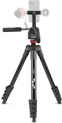 JOBY Compact Advanced Kit, Kamera-/Smartphone-Stativ mit 3-Weg-Kopf, Schnellwechselbefestigung ¼-20 ", Smartphone-Halterung, Tragetasche, DSLR, spiegellose Kamera, Farbe: Schwarz, Tragkraft 3 Kg