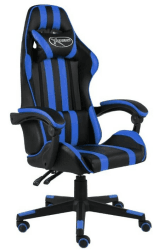 vidaXL Gaming-Stuhl Schwarz und Blau Kunstleder
