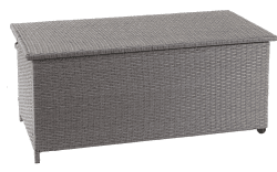 Mendler Poly-Rattan Kissenbox - Gartentruhe - 51x100x50cm 170l