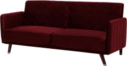 Beliani Praktisches Sofa klappbar mit Armlehnen Samtstoff rot Senja