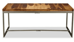 vidaXL Esstisch Massivholz und Stahl 180 cm