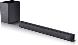 SHARP HTSBW182 2.1 Soundbar 160W (USB, Bluetooh, HDMI, Optisch, AUX-In (3,5mm), Breite: 74cm), drahtloser Subwoofer, schwarz