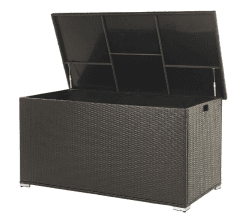 Beliani Auflagenbox Braun Rattan 155 x 75 cm 770 L
