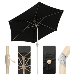 Sekey Gartenschirm Ø 270 cm schwarz