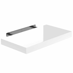 Casaria Wandregal Freischwebend inkl. Halterung MDF 15kg Tragkraft 3,8cm Stärke Wand Flur Board Regal Bücherregal Hängeregal Küchenregal 50cm Hochglanz weiß