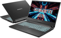 Gigabyte G5 Gaming Laptop, Intel Core i5 11400H, GeForce RTX 3060, 15,6" 144Hz Display, DOS G5 KD-52DE123SD, Schwarz