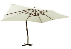 VidaXL Ampelschirm mit Holzmast 400x300 cm Sandweiß