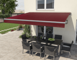 Globus Gelenkarm-Markise Berlin mit Funkmotor bordeaux rot Breite 300 cm Ausfall 200 cm