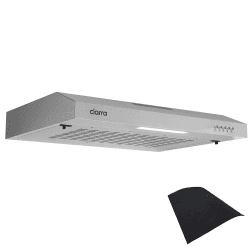 CIARRA Dunstabzugshaube 60cm 3 Leistungsstufen Abluft Umluft Unterbauhaube (Silber),Kompatible CBCS6903 Kohlefilter Unterbauhauben Edelstahl Silber