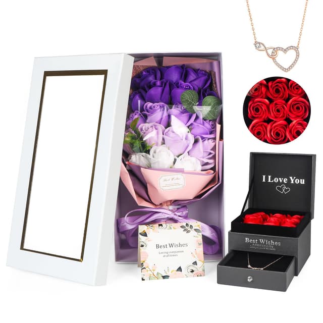 Konservierte Rosen & Halskette Geschenkset 🌹💎