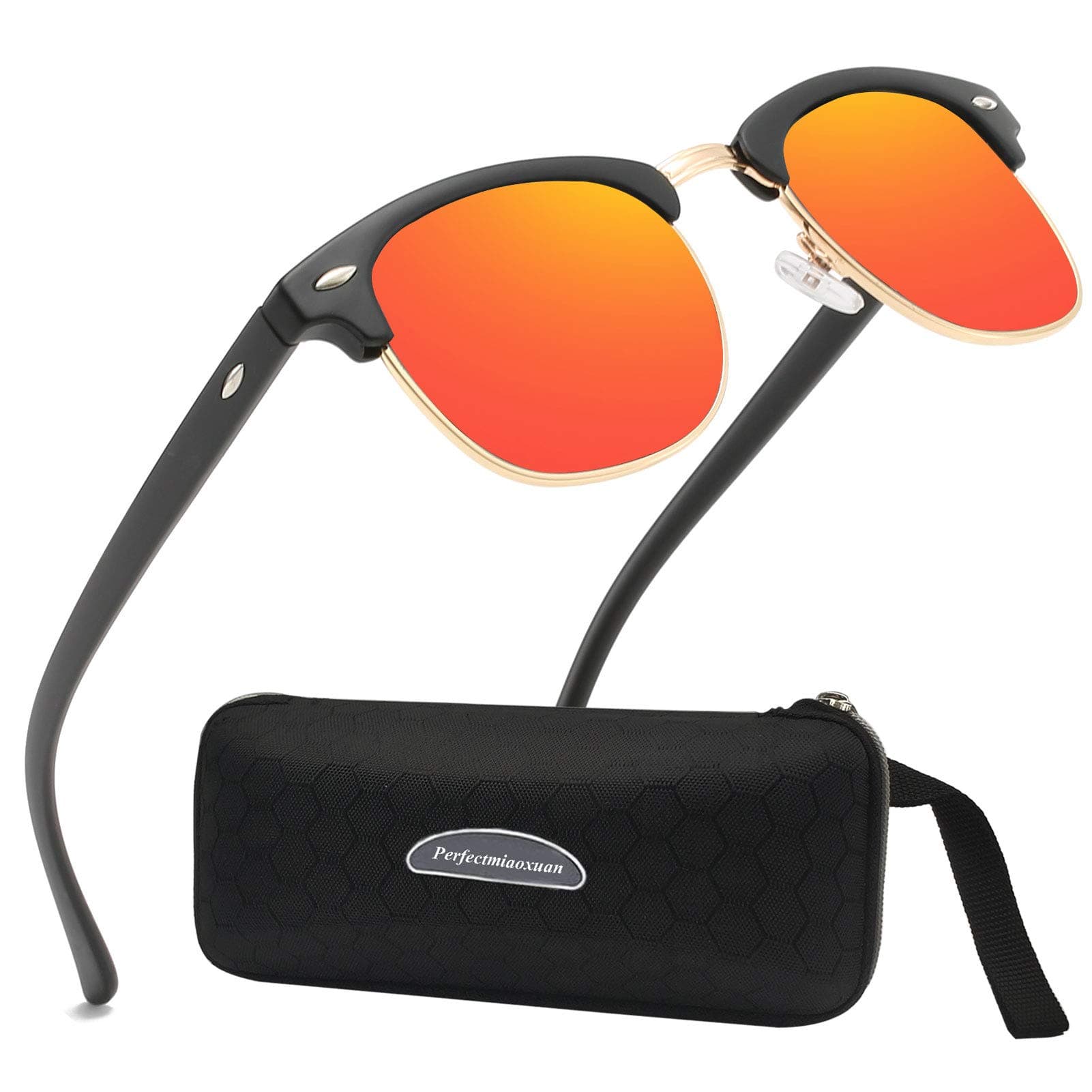 Perfectmiaoxuan Polarisierte Sonnenbrille für Herren und Damen - Retro Ultraleichtes Brillengestell 🌞